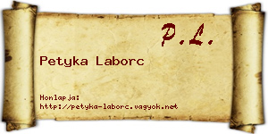 Petyka Laborc névjegykártya